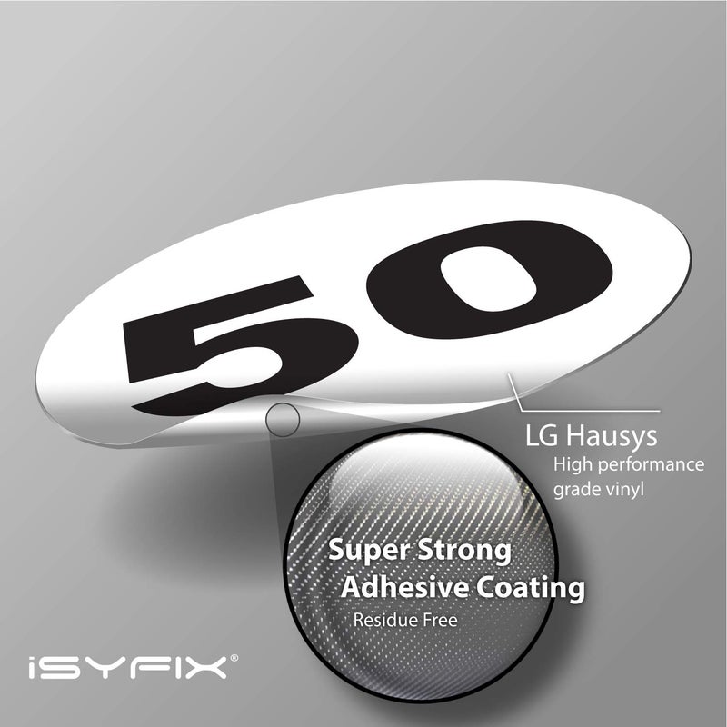 iSYFIX White Consecutive Number Stickers â€“ 1 to 50, 3-inch, 1 set â€“ Vinyl Self Adhesive Premium Decal, Ideal for Inventory, Storage, Organizing, Boxes, Bins, Toolbox, Lockers & More, Indoor/Outdoor - Image 3